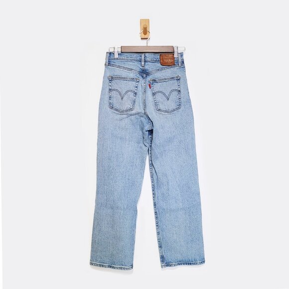Levi's Ribcage Straight Medium Wash High Rise Ankle Jeans - Size 27 - Picture 5 of 14